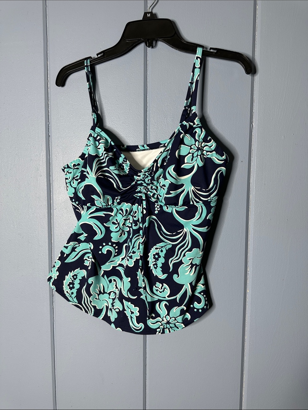 Lands' End Pastel Aqua & White Floral Swim Cover-Up.  14P